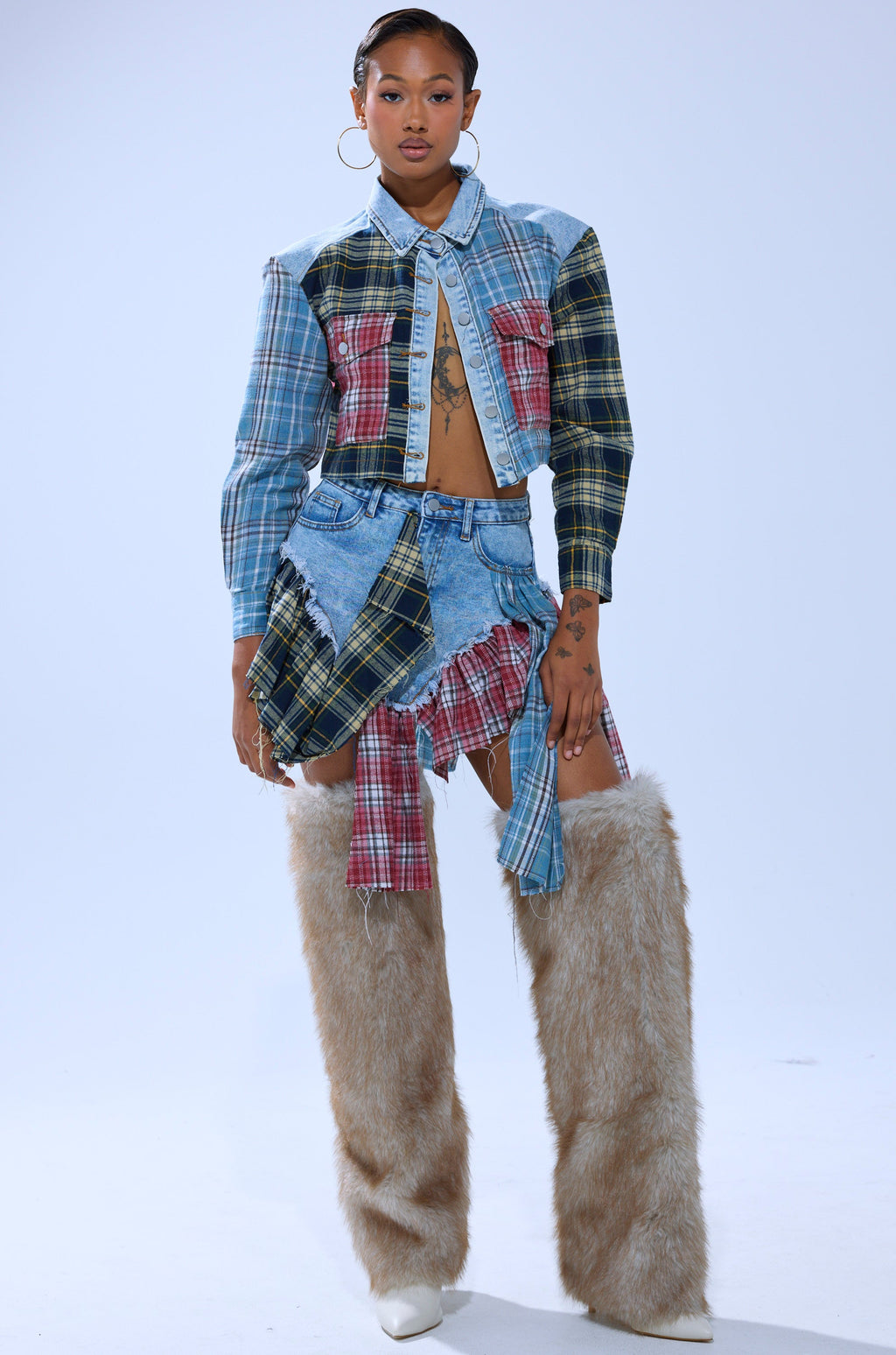 AUTUMN VIBES PLAID MINI SKIRT