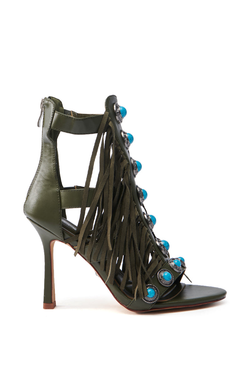 AZALEA WANG SUMAC OLIVE WESTERN SANDAL