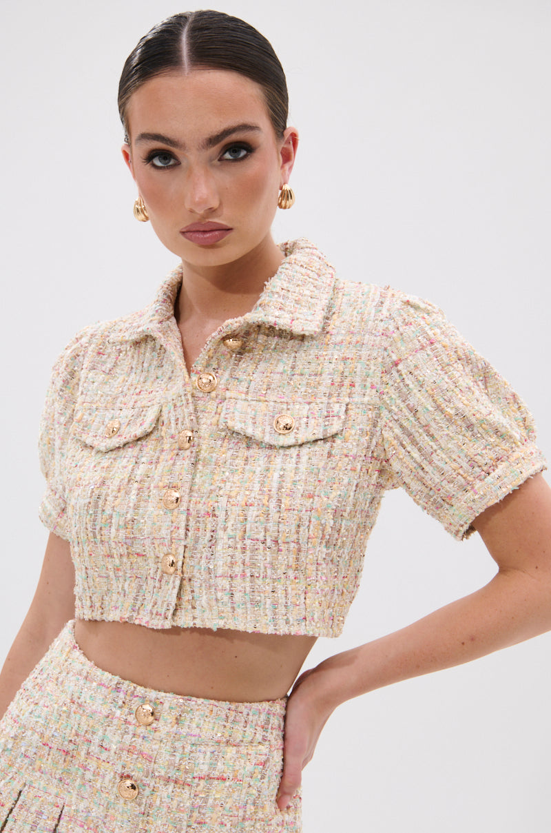 EVERY BIT OF PRETTY TWEED BUTTON DOWN