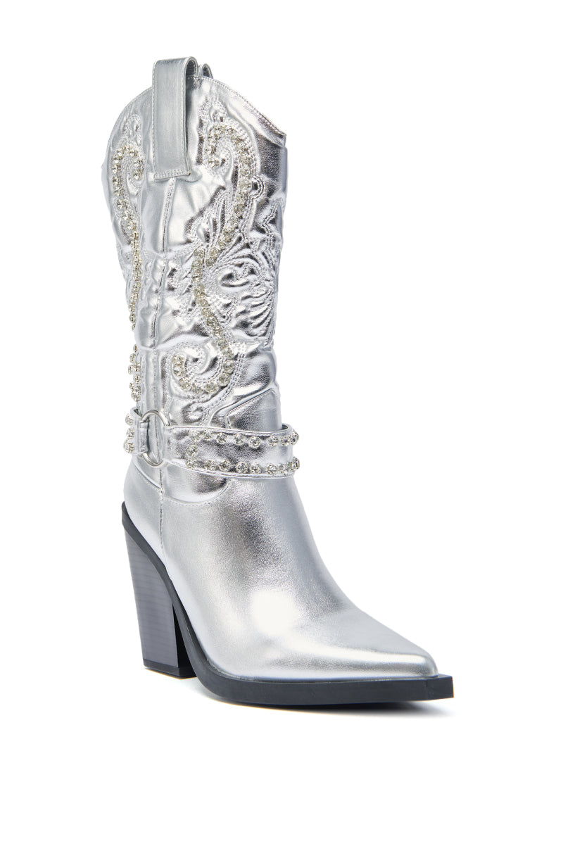 AZALEA WANG UMBRA SILVER WESTERN BOOT