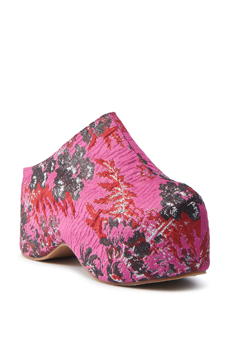AZALEA WANG VESTA PINK MULTI BROCADE CLOG