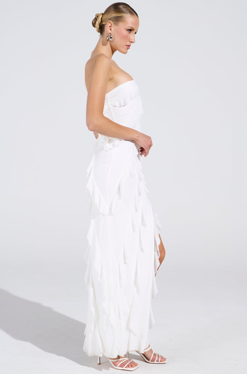 ELLA MESH TUBE DRESS IN WHITE