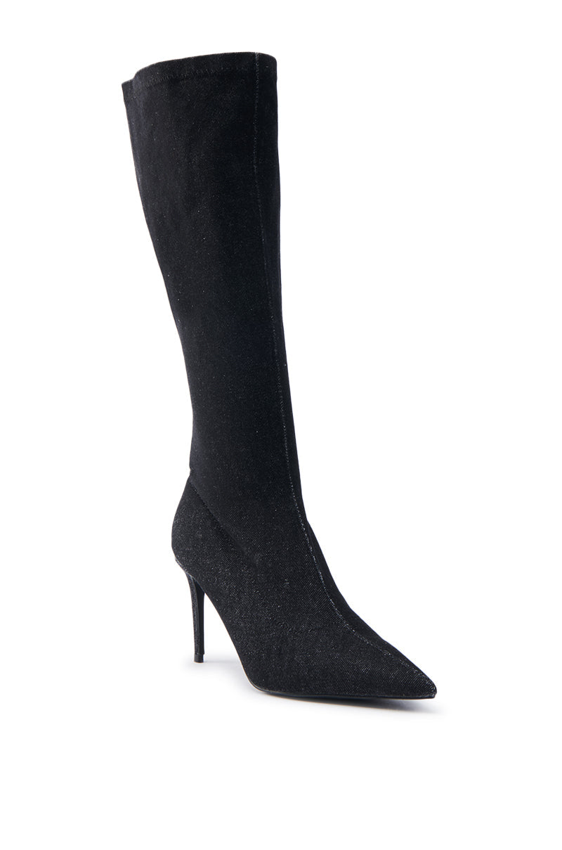 AZALEA WANG VILLAREAL DENIM BOOT WITH TIES