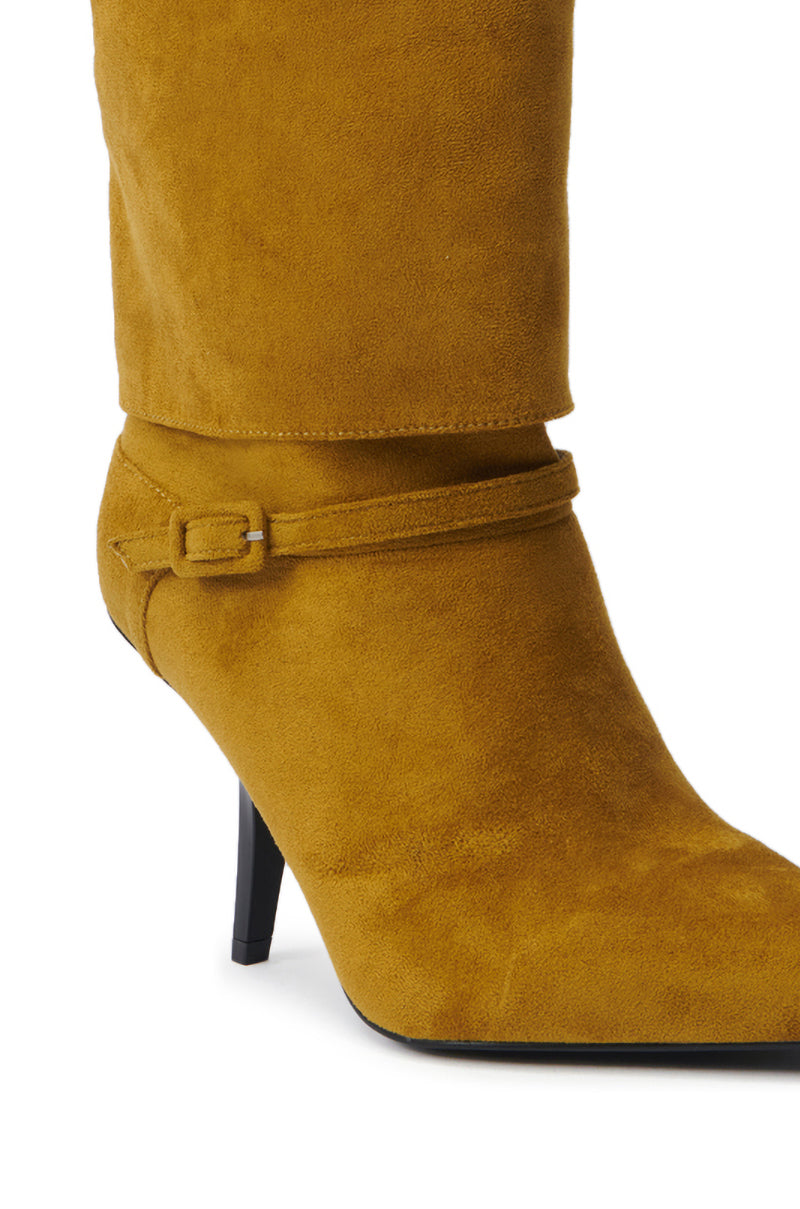 AZALEA WANG WINDING OLIVE STILETTO BOOTIE