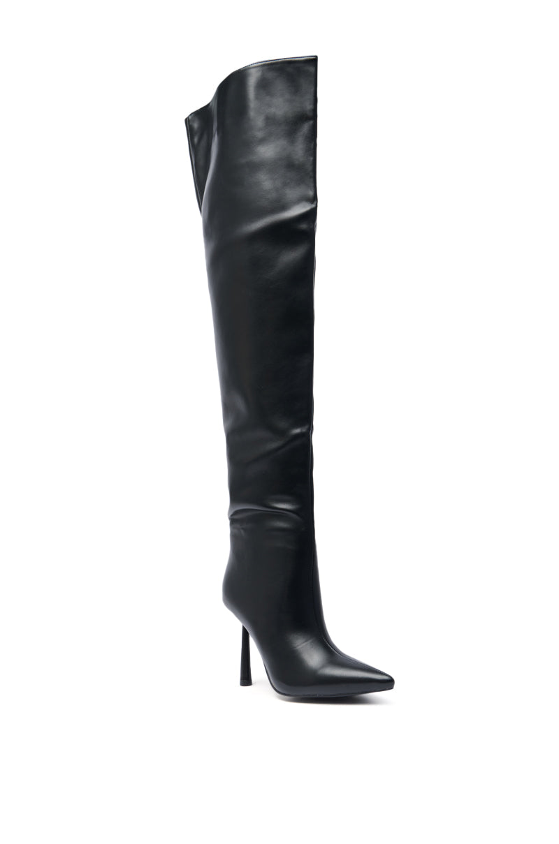 AZALEA WANG WYNNDY BLACK THIGH HIGH BOOT