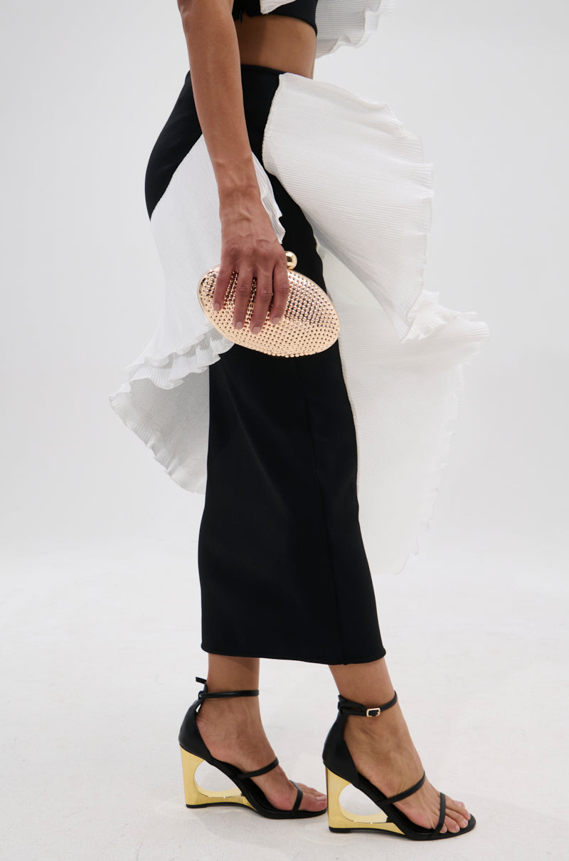 FASHION ICON RUFFLE BANDAGE MAXI SKIRT