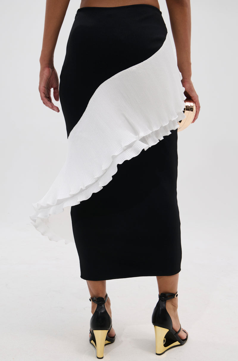 FASHION ICON RUFFLE BANDAGE MAXI SKIRT