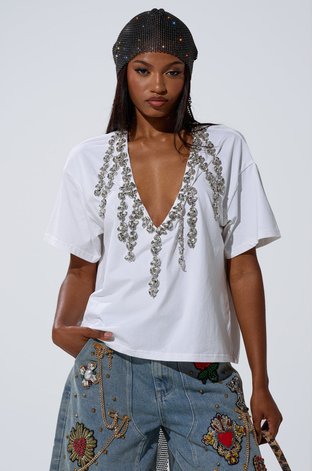 TOO DEEP RHINESTONE TEE