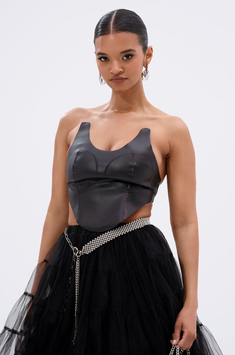 SAMMI FAUX LEATHER CORSET