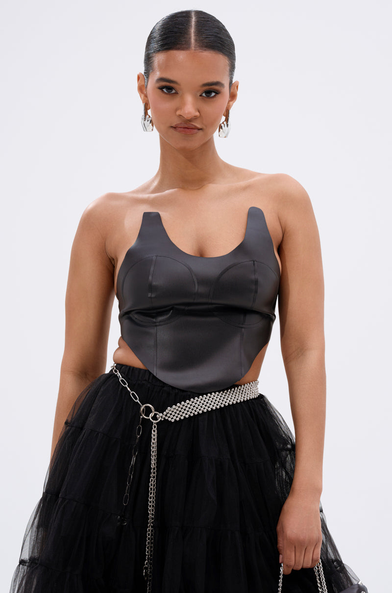 SAMMI FAUX LEATHER CORSET