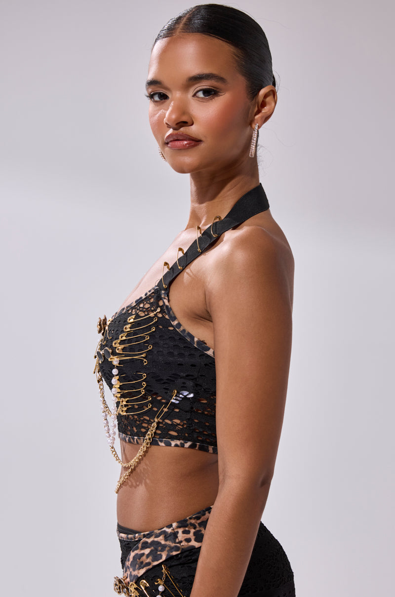 FEELING EXTRA MESH TOP WITH BEADS