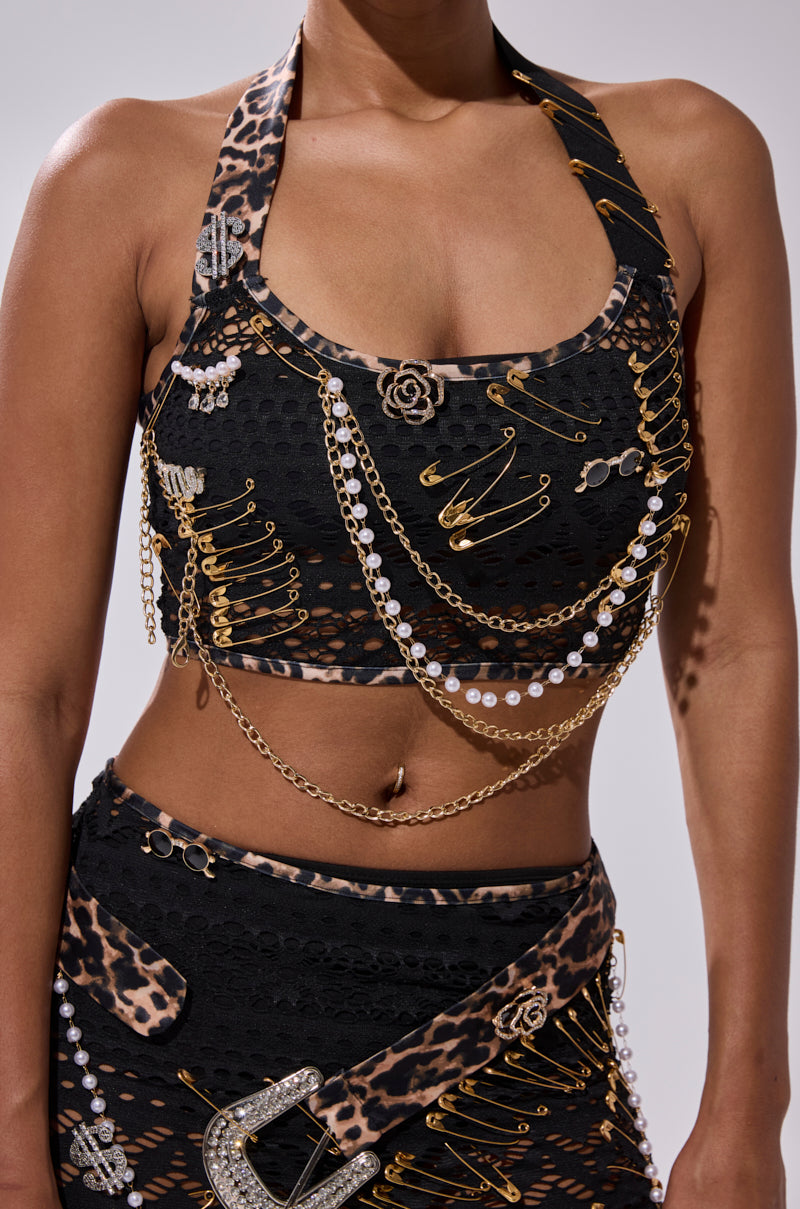 FEELING EXTRA MESH TOP WITH BEADS