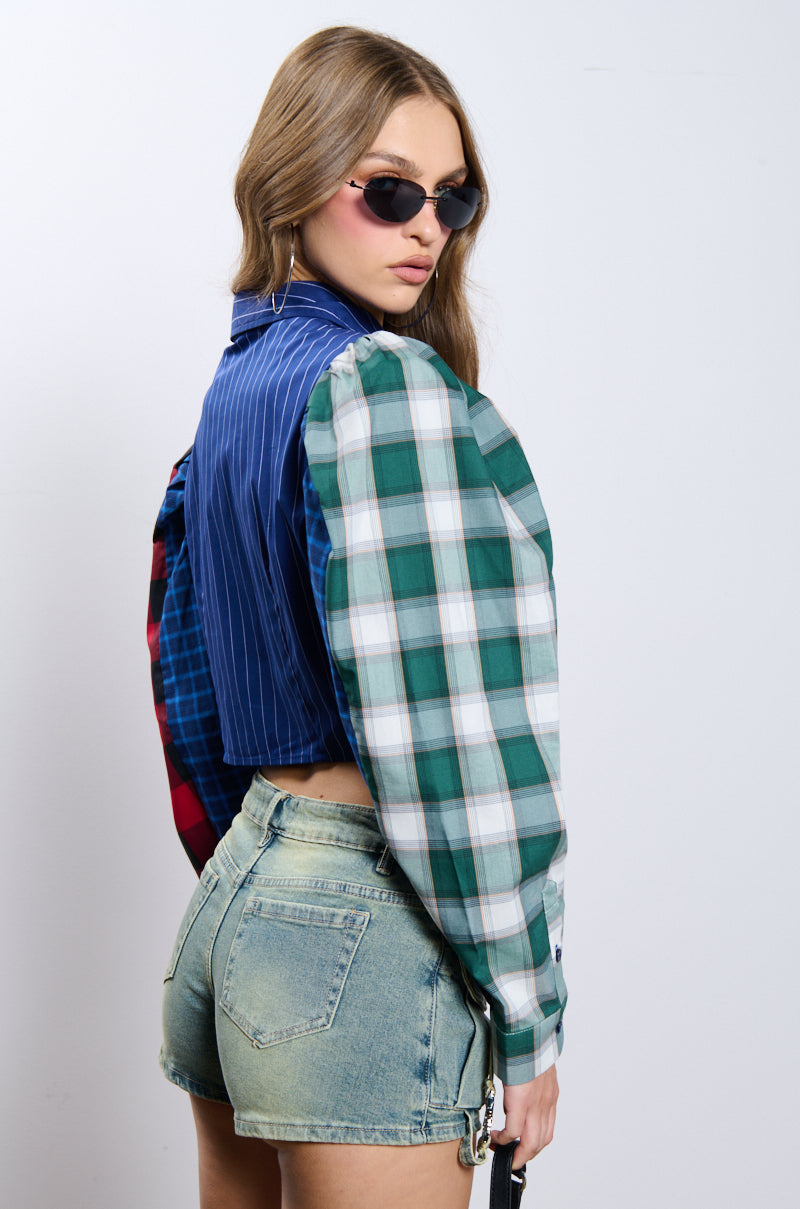 ALL DIFFERENT DIRECTIONS BUTTON UP BLOUSE