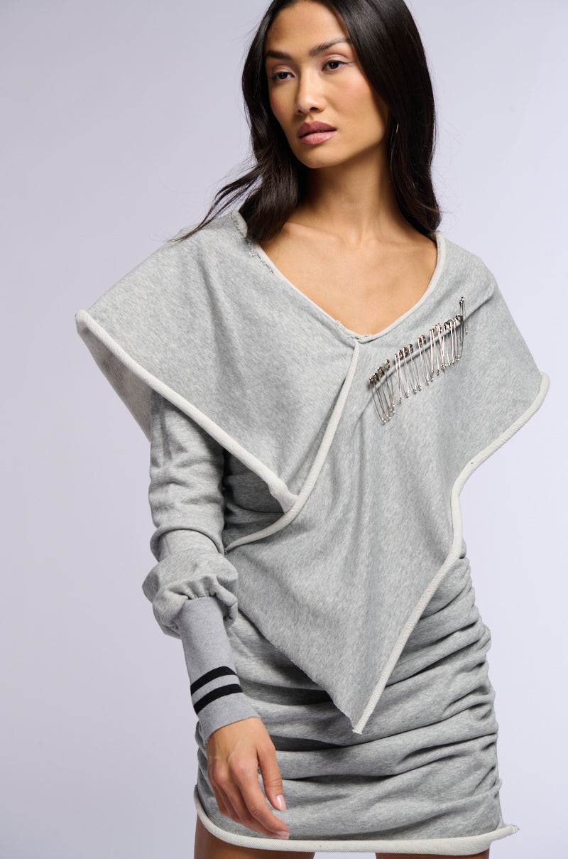 ALL PATCHED UP SAFETY PIN MINI DRESS