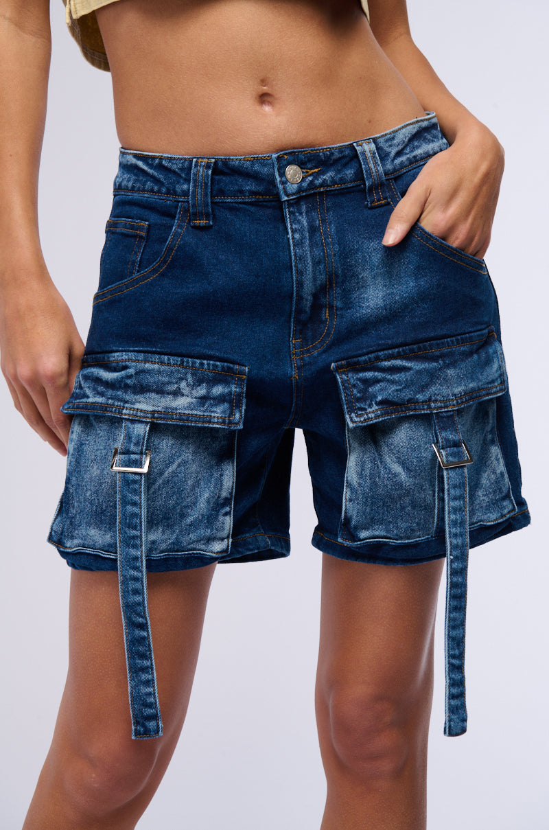 ALONE AGAIN DENIM CARGO SHORT
