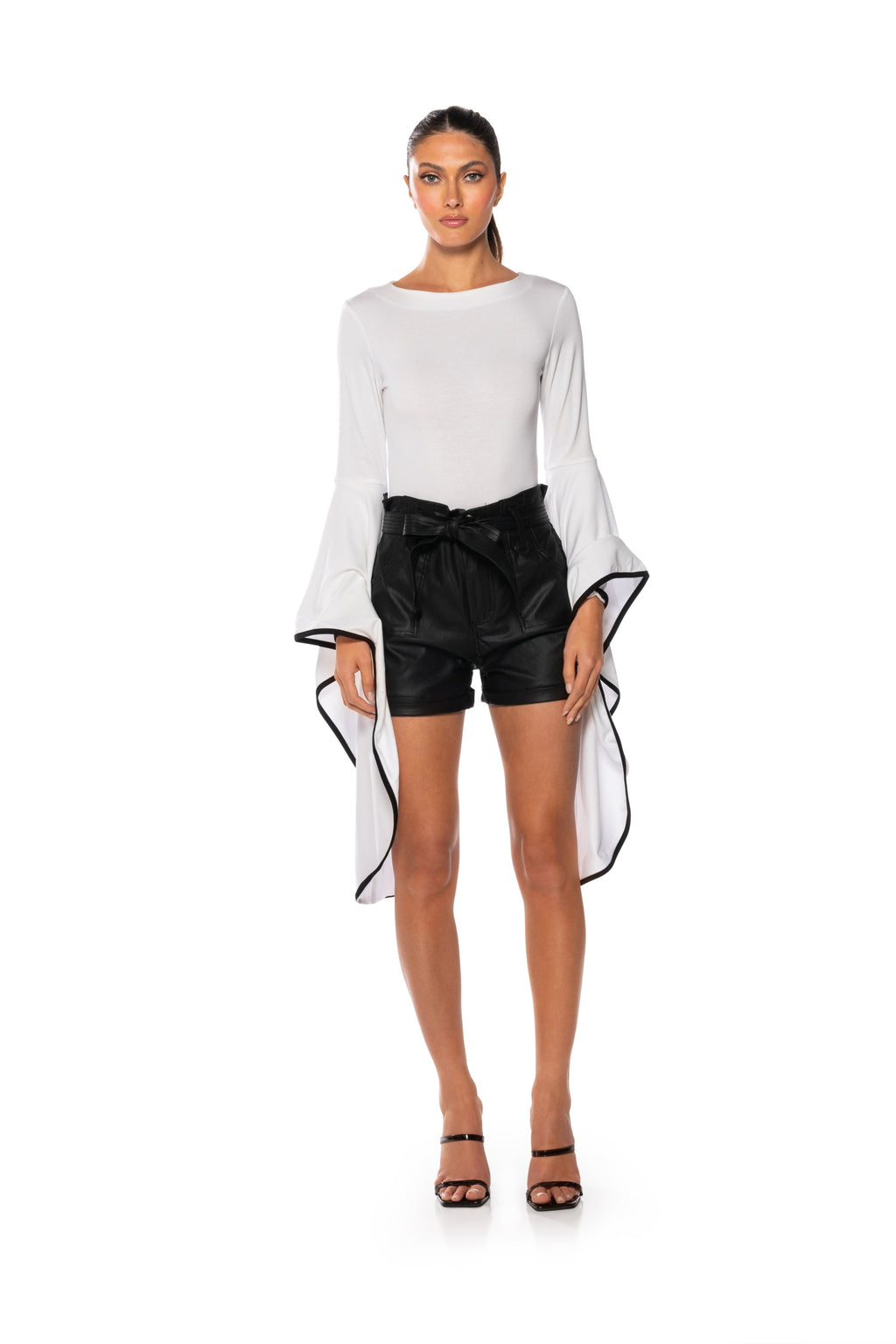 ALPHA HIGH RISE PLEATHER SHORTS