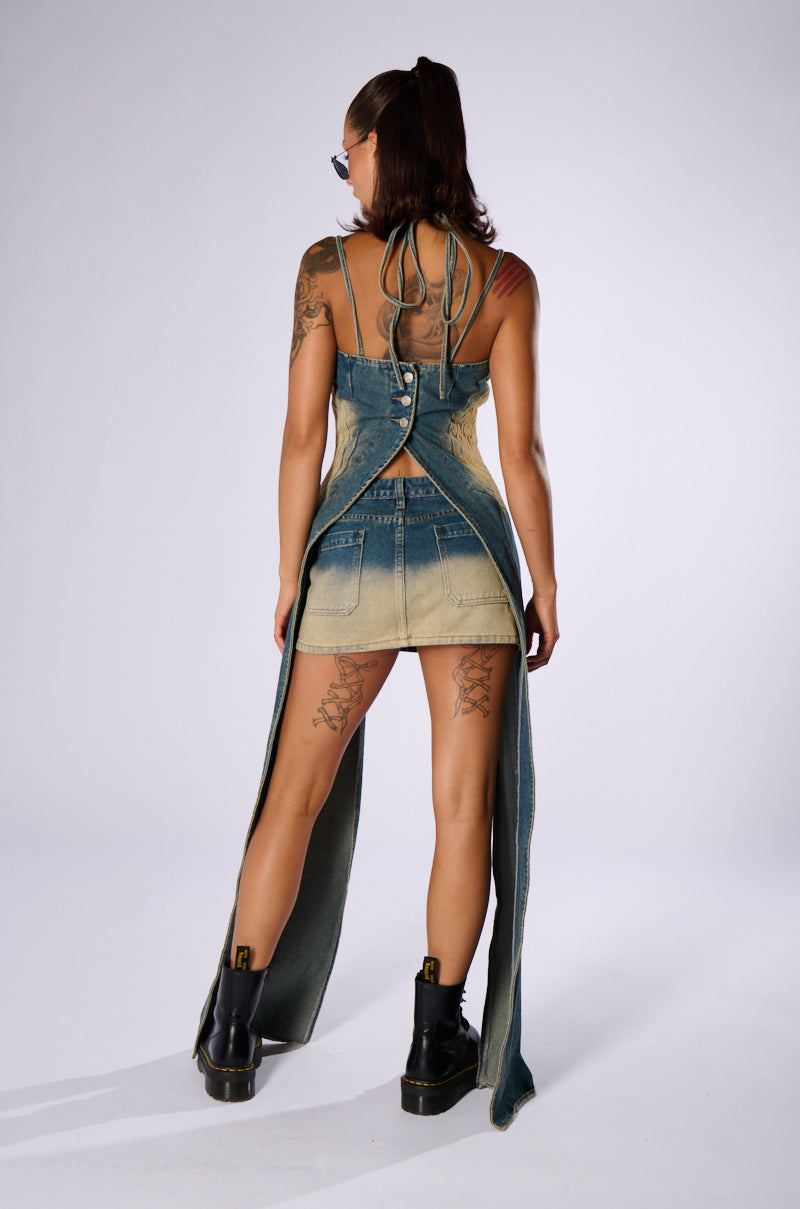 ALWAYS ON MY MIND LONG DENIM TOP