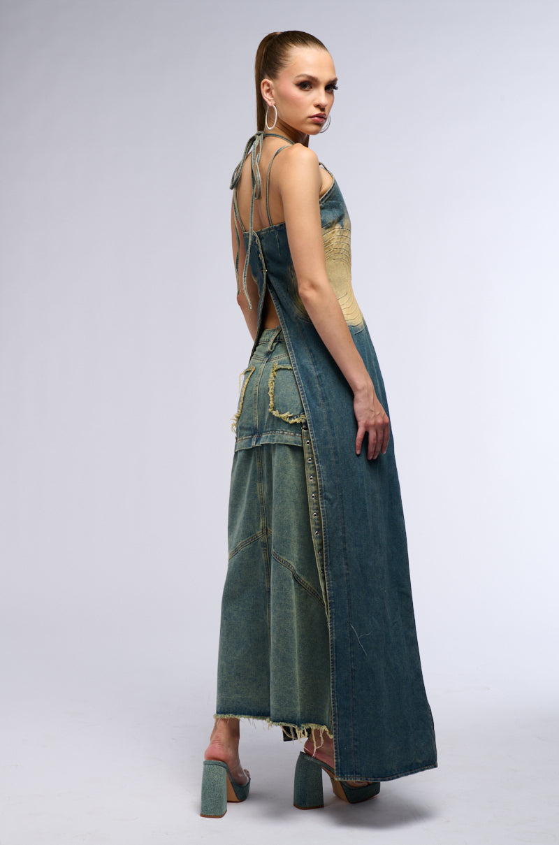 ALWAYS ON MY MIND LONG DENIM TOP