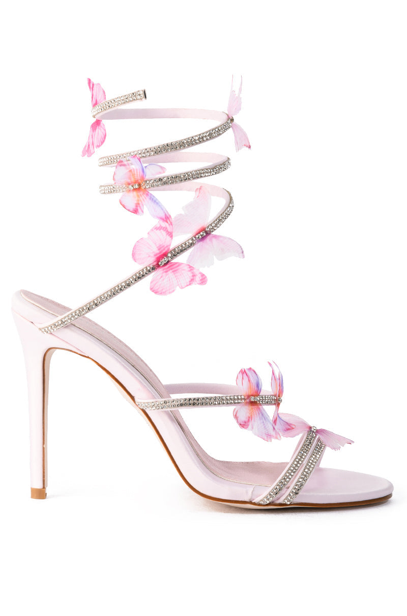 AZALEA WANG ARYANA BUTTERFLY WRAP UP HEEL IN PINK