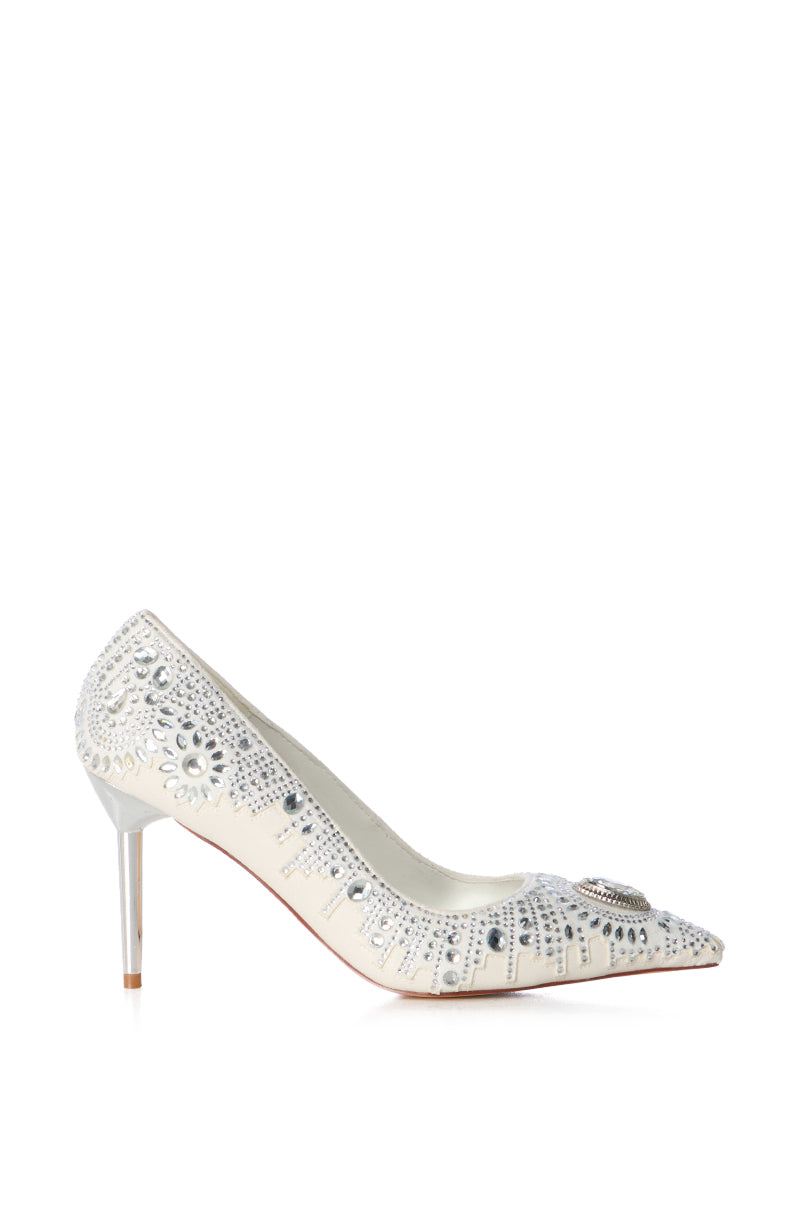 AZALEA WANG ALESSIO SILVER EMBELLISHED PUMP