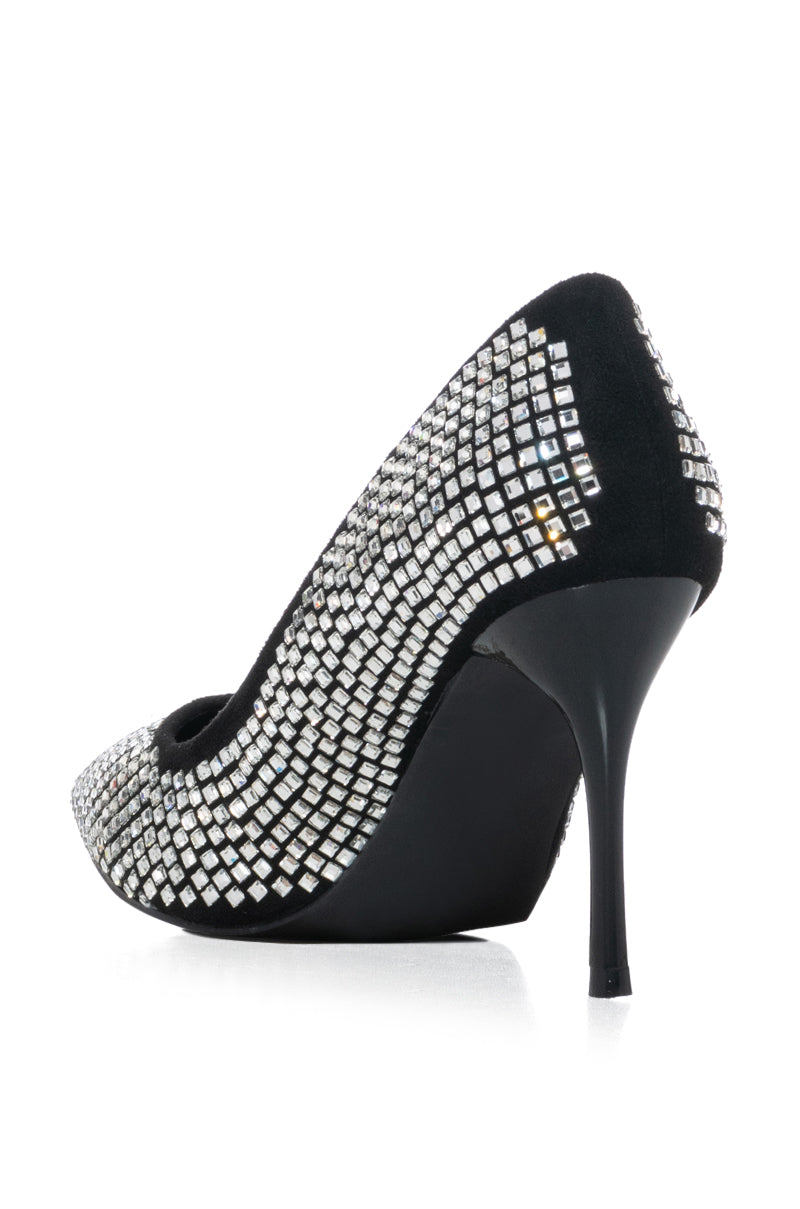 AZALEA WANG ALMA SILVER RHINESTONE PUMP