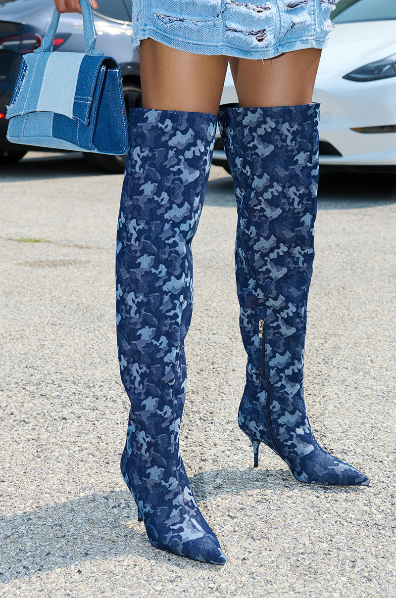 AZALEA WANG AMPLIFY BLUE CAMO BOOT