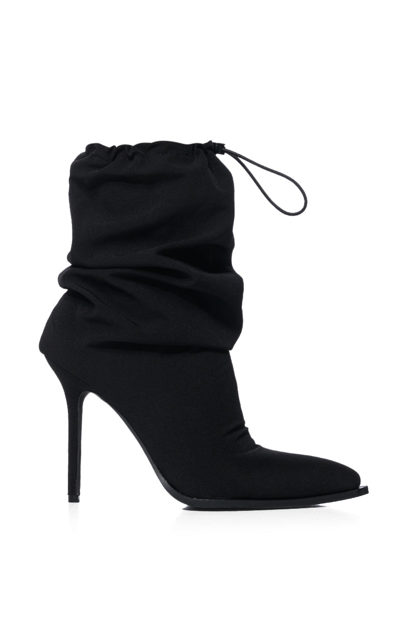AZALEA WANG ARIELLA SLOUCH STILETTO BOOTIE IN BLACK