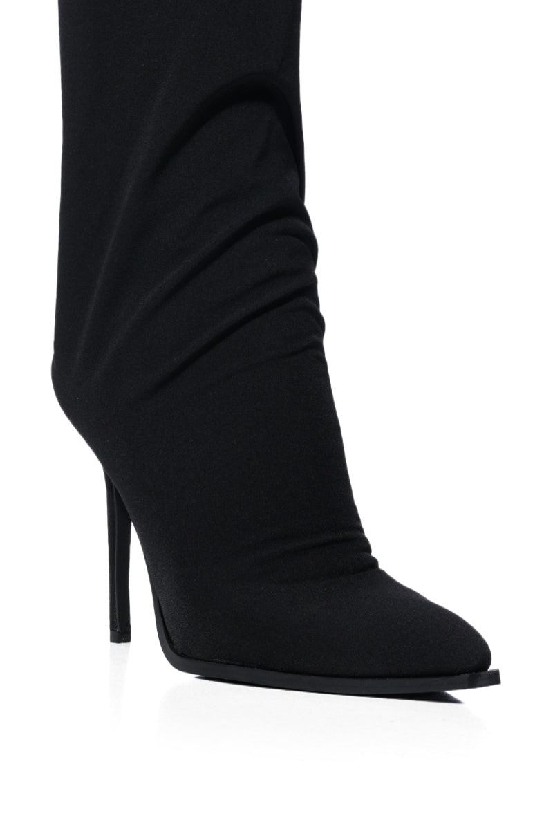 AZALEA WANG ARIELLA SLOUCH STILETTO BOOTIE IN BLACK
