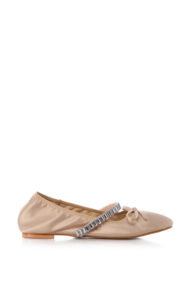AZALEA WANG BALLET DIAMANTE NUDE FLAT