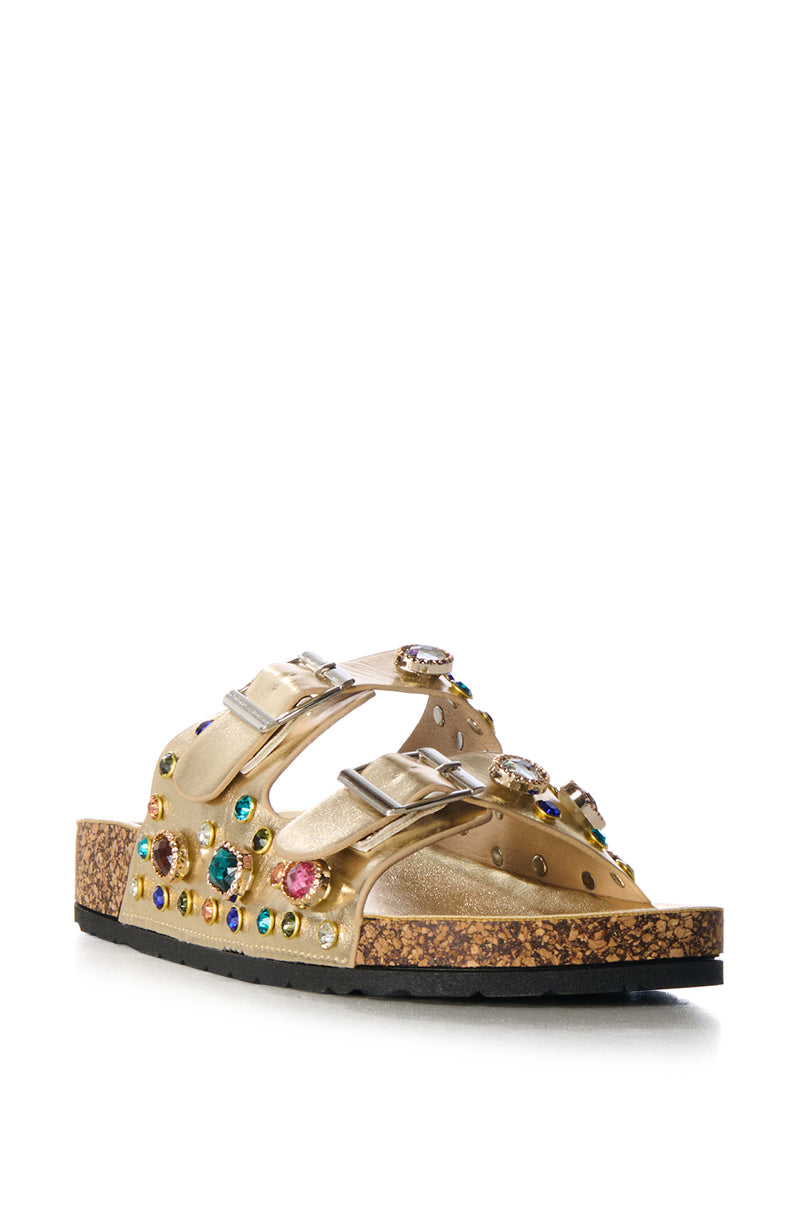 AZALEA WANG BAYLEAVES GOLD EMBELLISHED SANDAL