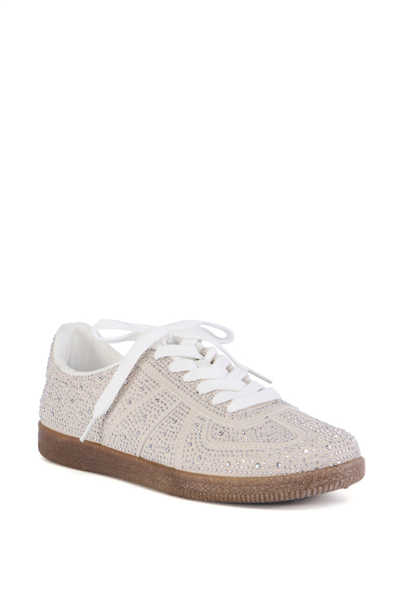 AZALEA WANG BRYAR SILVER EMBELLISHED SNEAKER