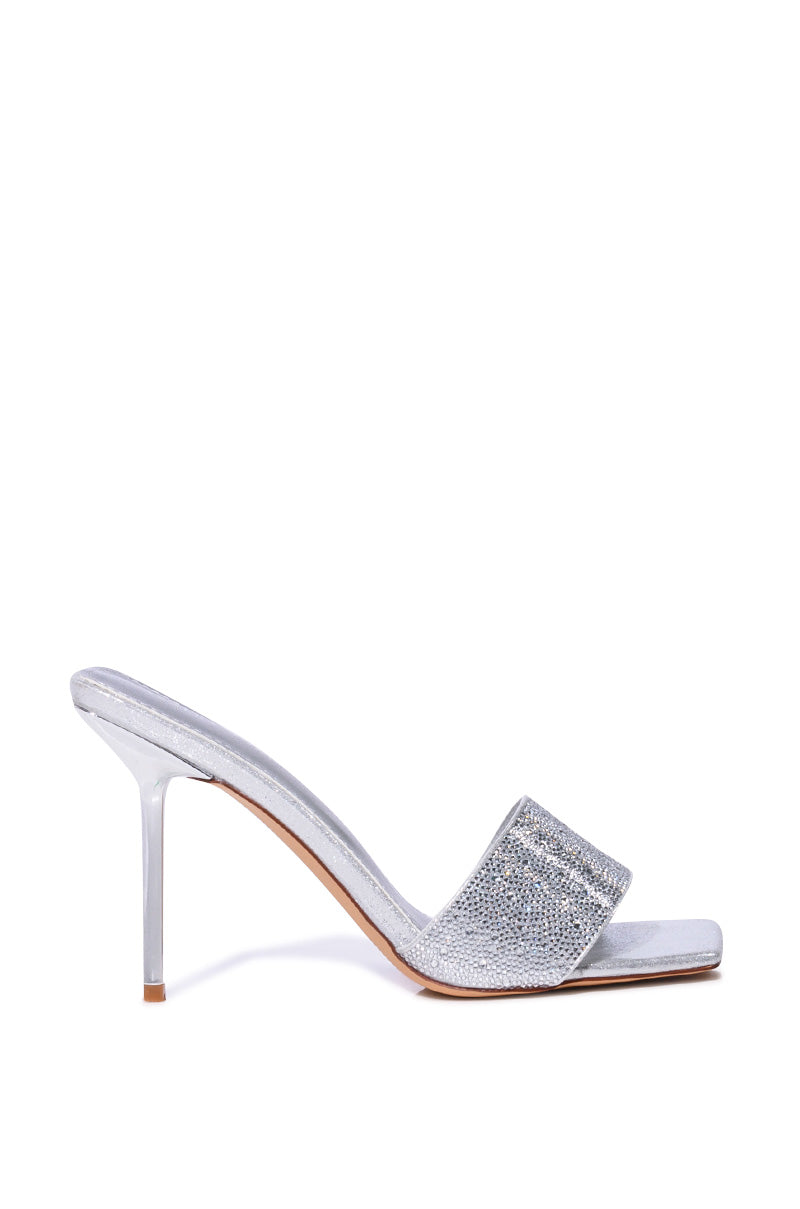 AZALEA WANG CAILY SILVER STILETTO MULE