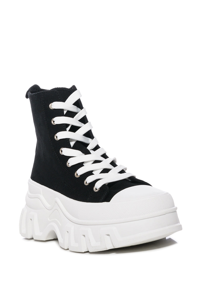 AZALEA WANG CHANEY HIGH TOP SNEAKER IN BLACK