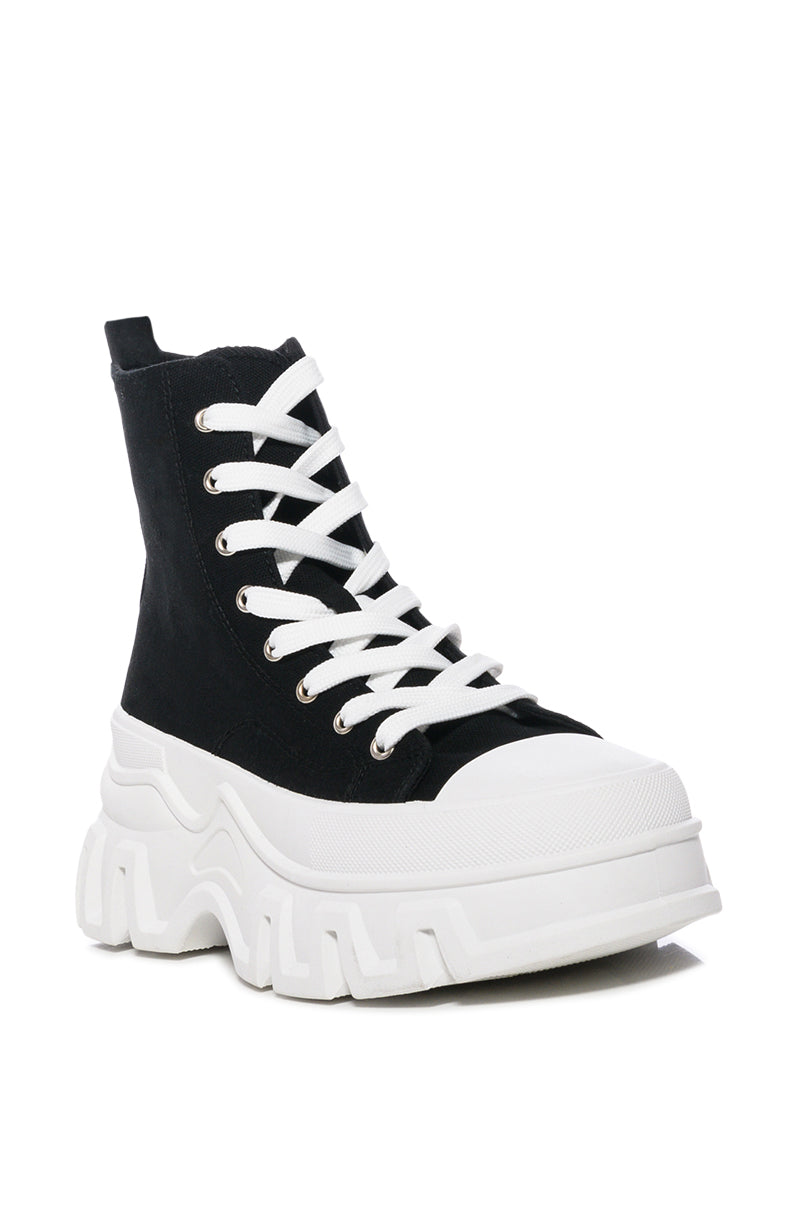 AZALEA WANG CHANEY HIGH TOP SNEAKER IN BLACK