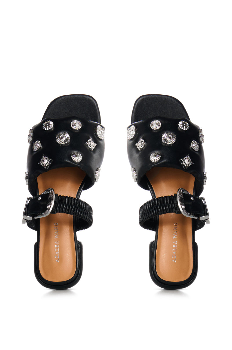 AZALEA WANG CLARABELLE SILVER CHARM SANDAL