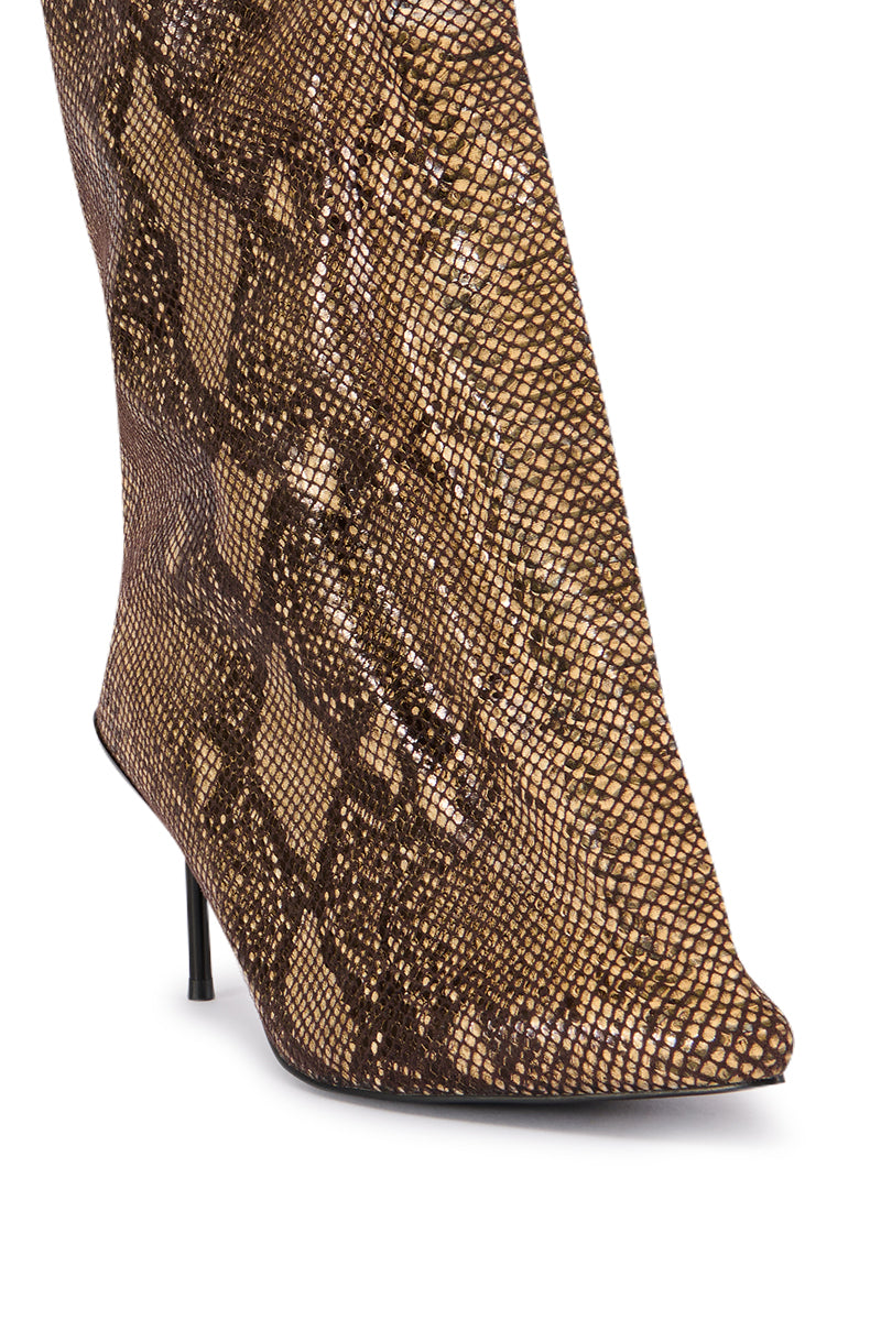 AZALEA WANG COUTURE CRAZY SNAKE BOOT