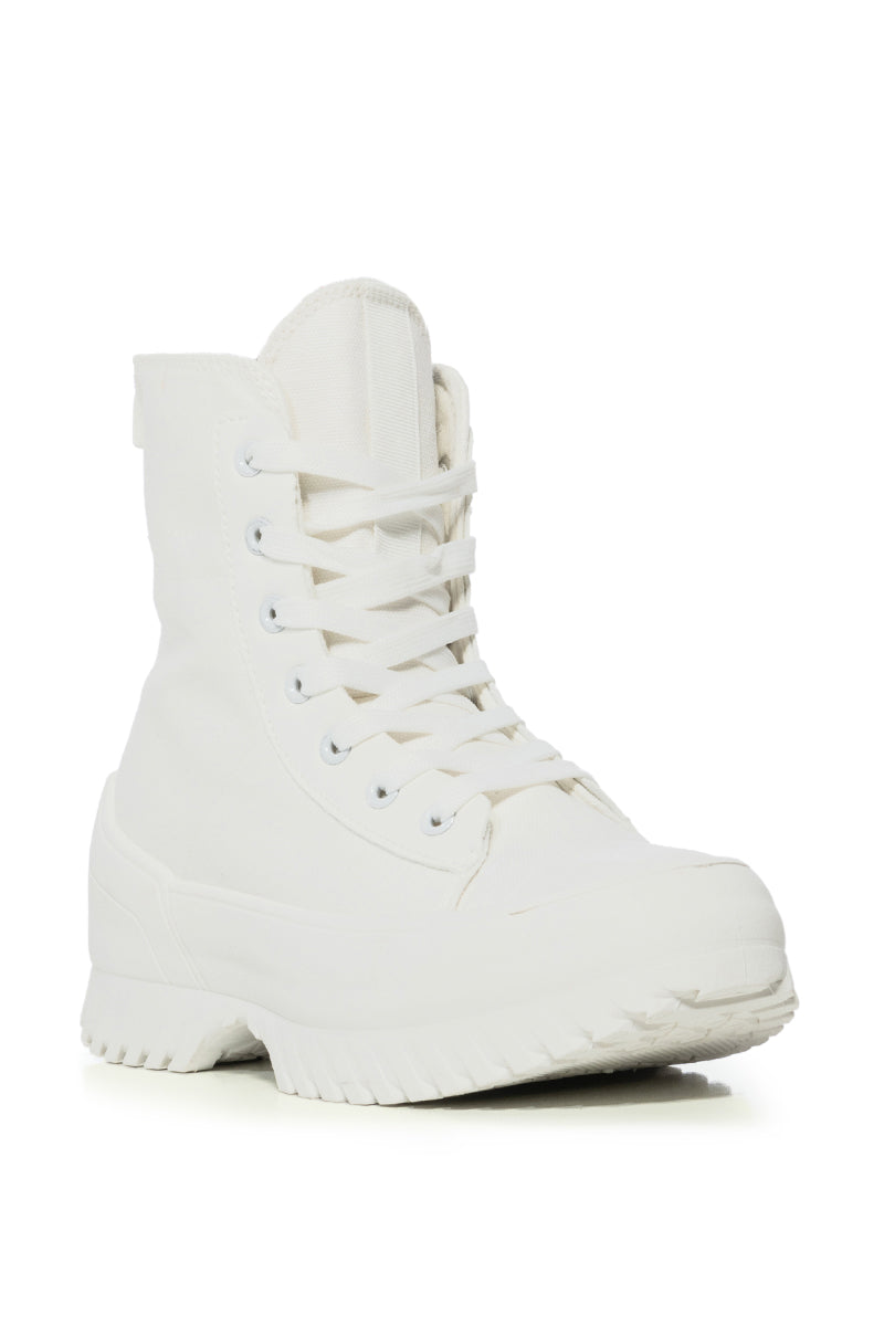 AZALEA WANG CUMULUS WHITE HIGH TOP SNEAKER