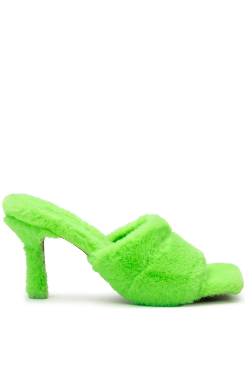 AZALEA WANG DICKINSON FUR MULE IN LIME