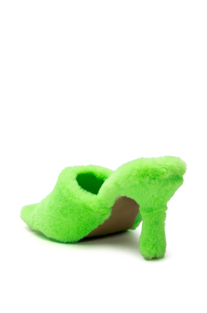 AZALEA WANG DICKINSON FUR MULE IN LIME