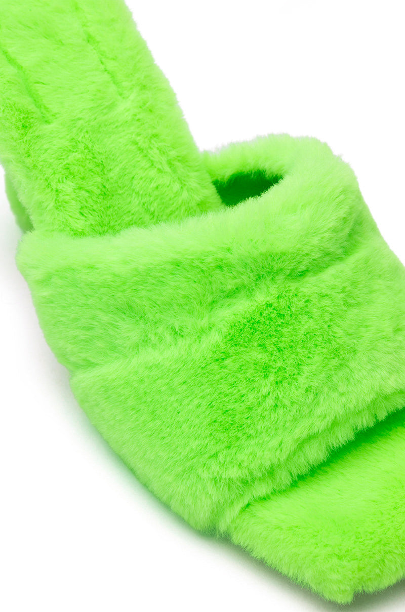 AZALEA WANG DICKINSON FUR MULE IN LIME