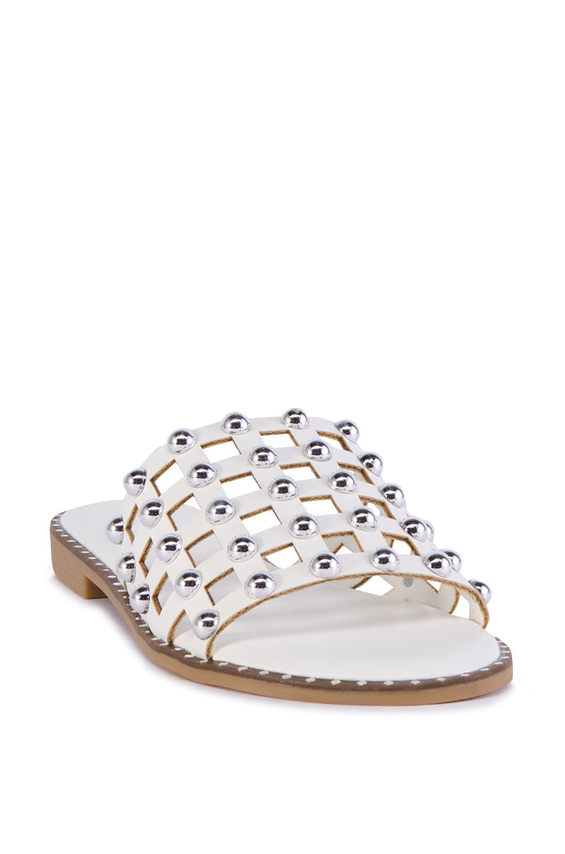 AZALEA WANG DOWE CAGED SANDAL IN WHITE