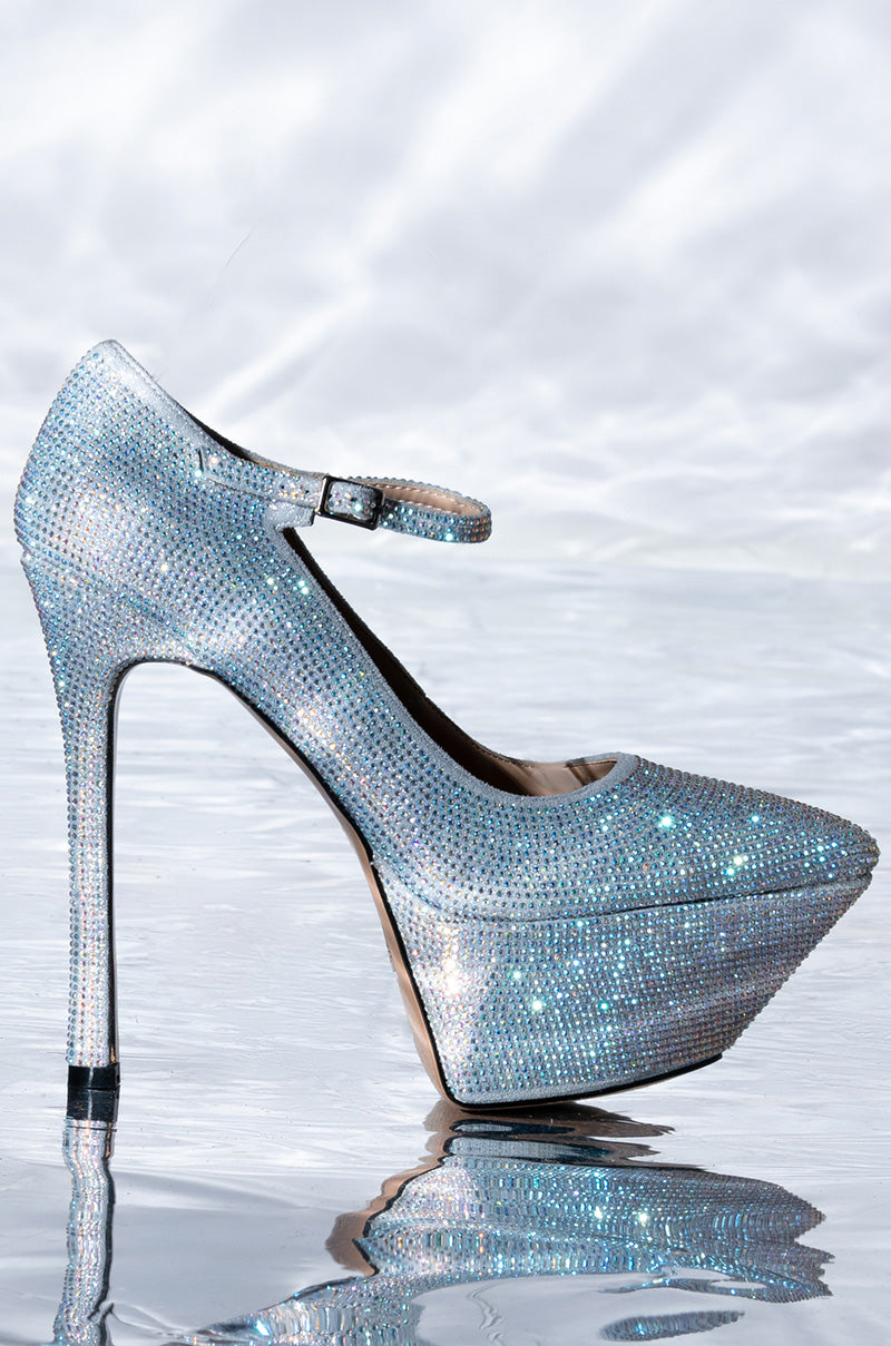 AZALEA WANG FELIZ EMBELLISHED PUMP IN SILVER