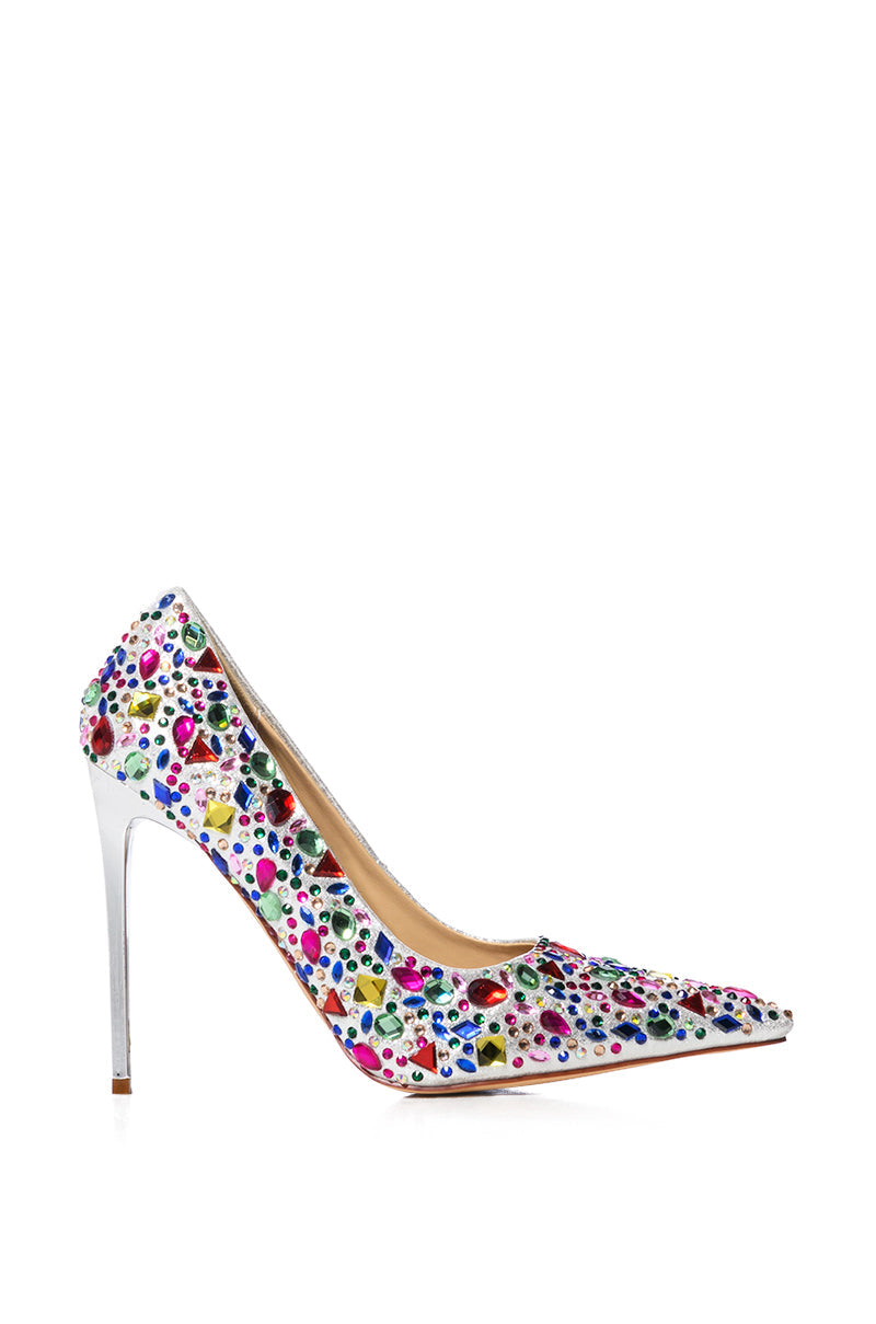 AZALEA WANG JUAREZ MULTI GEM EMBELLISHED PUMP