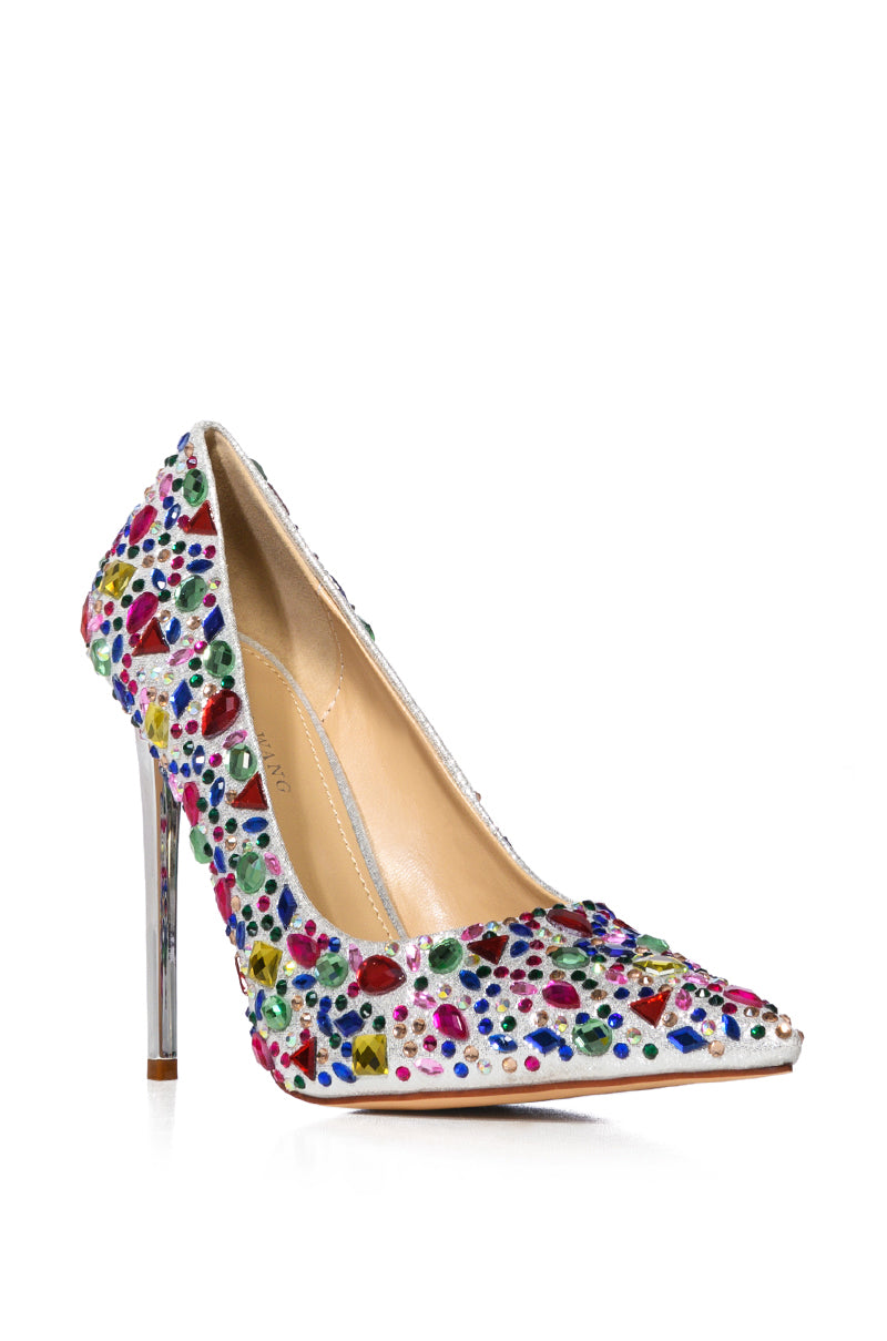AZALEA WANG JUAREZ MULTI GEM EMBELLISHED PUMP