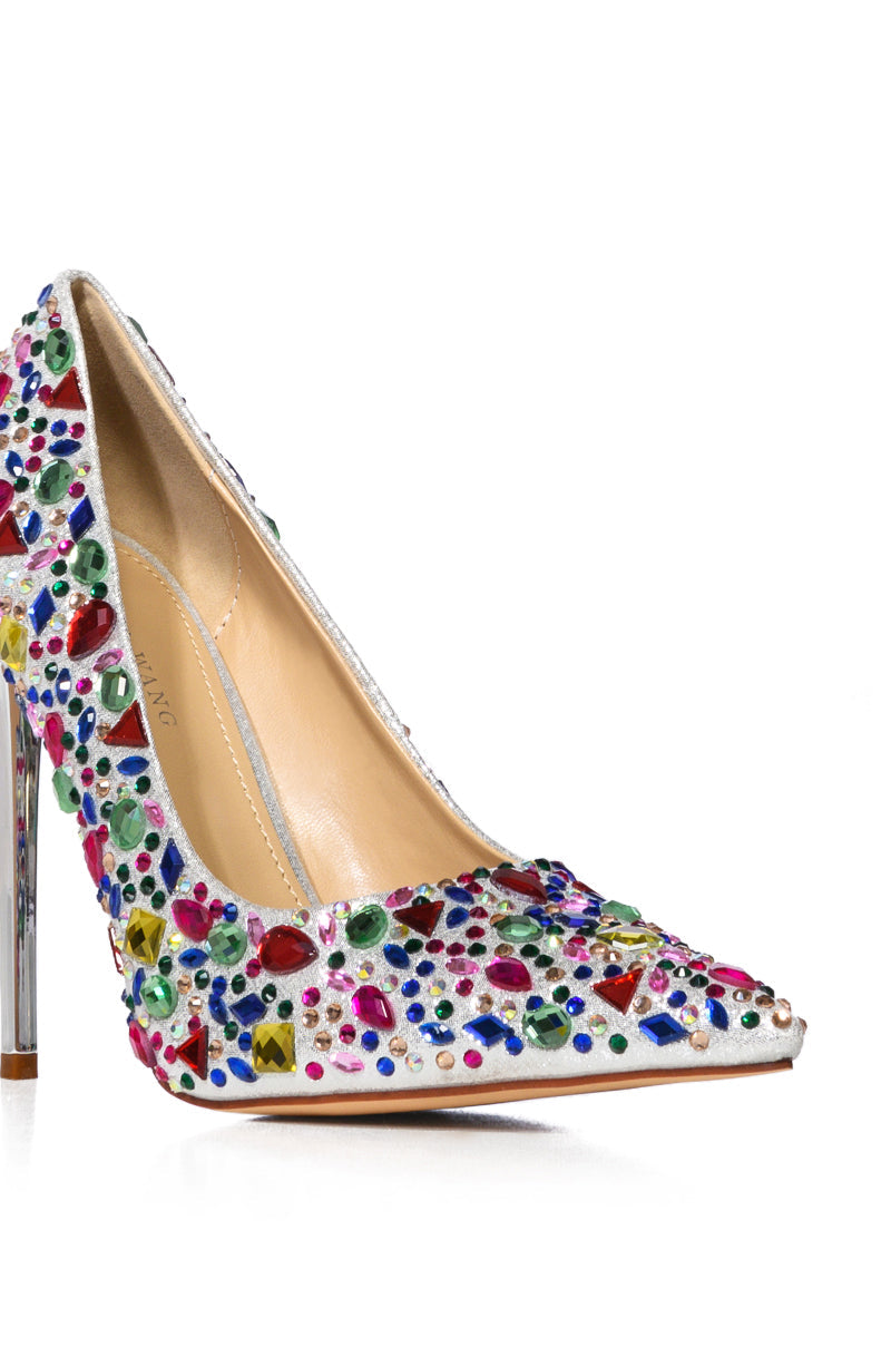 AZALEA WANG JUAREZ MULTI GEM EMBELLISHED PUMP