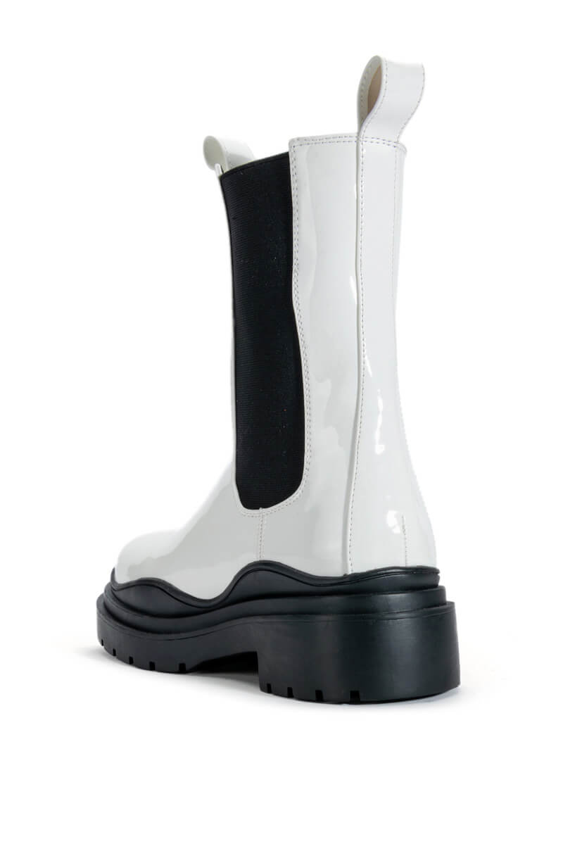 AZALEA WANG GHOSTED FLATFORM CHELSEA BOOT IN BLACK WHITE
