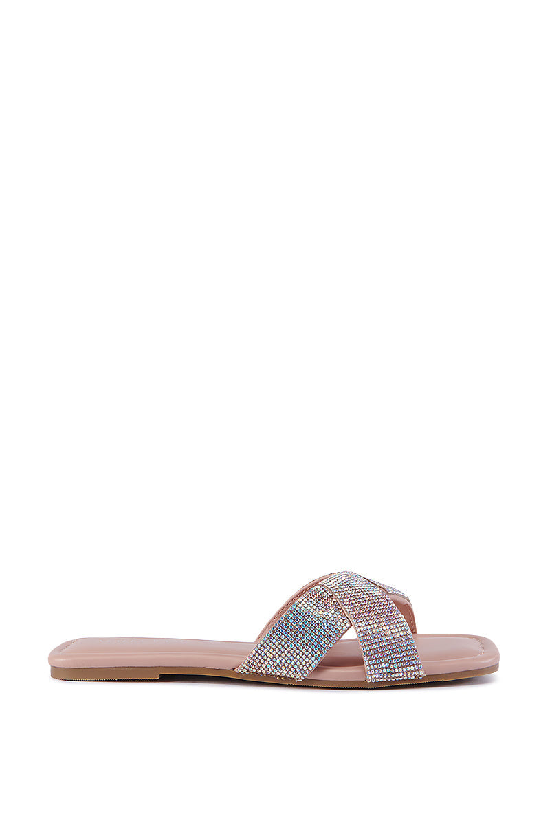 AZALEA WANG GOLDEN SEAL PINK FLAT SANDAL