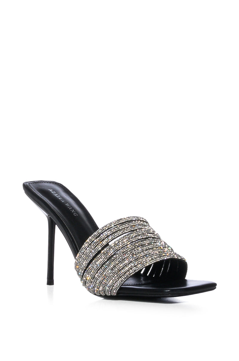 AZALEA WANG FRYE EMBELLISHED STILETTO SANDAL IN BLACK