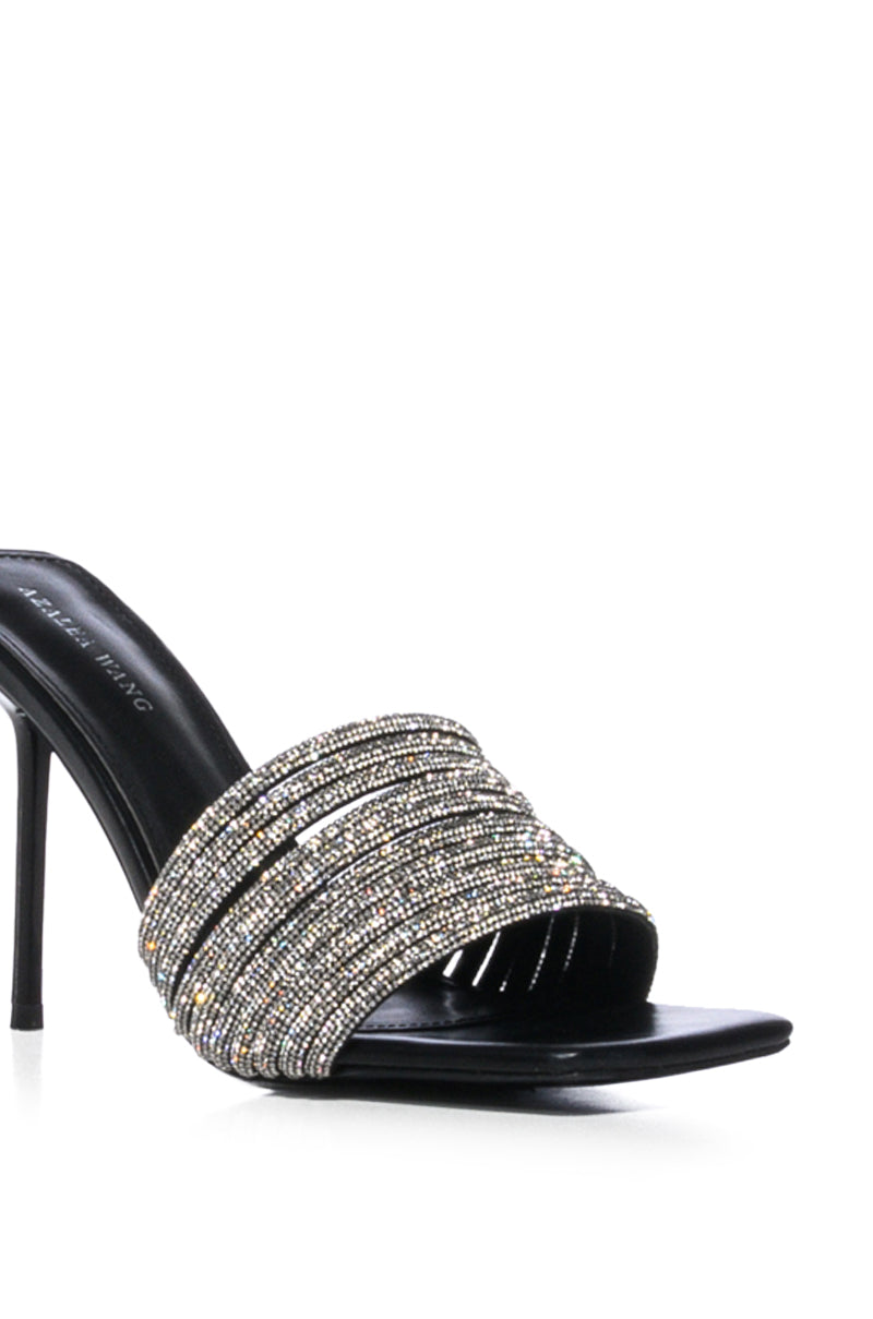 AZALEA WANG FRYE EMBELLISHED STILETTO SANDAL IN BLACK