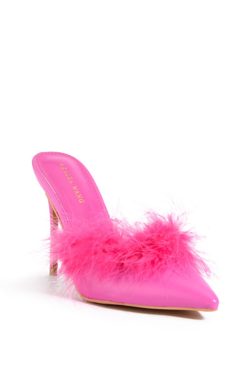 AZALEA WANG JABBA FEATHER PUMP IN PINK